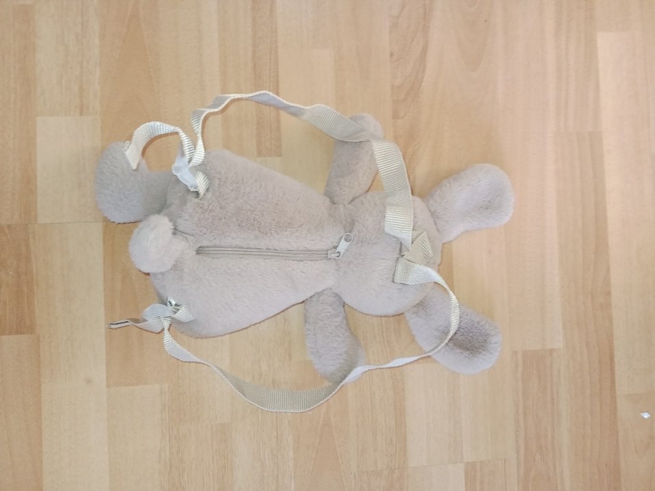 Bej Gri Peluş Sırt Çantası Ve Peluş oyuncaklar - Görsel 2