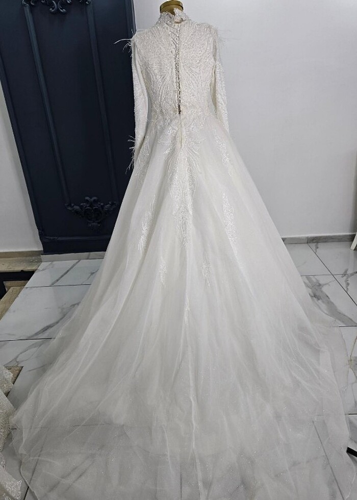 *gelinlik 38 40  beden tesettür gelinlik - Görsel 3