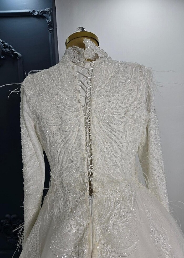 *gelinlik 38 40  beden tesettür gelinlik - Görsel 4