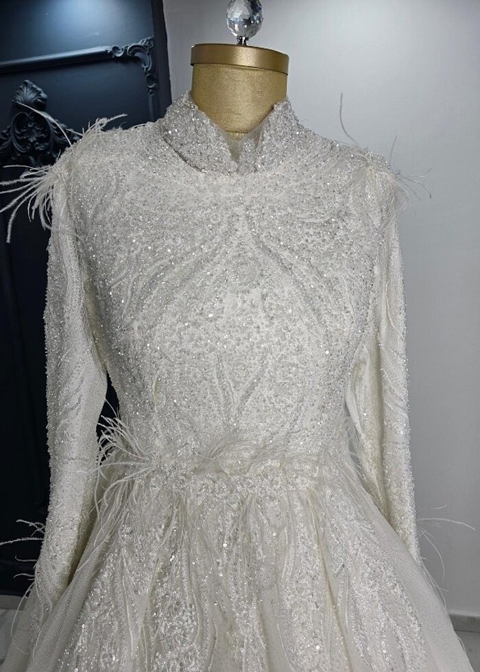 *gelinlik 38 40  beden tesettür gelinlik - Görsel 2