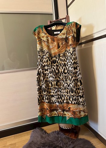 Bohem Yılan Desenli dizde elbise - Görsel 3