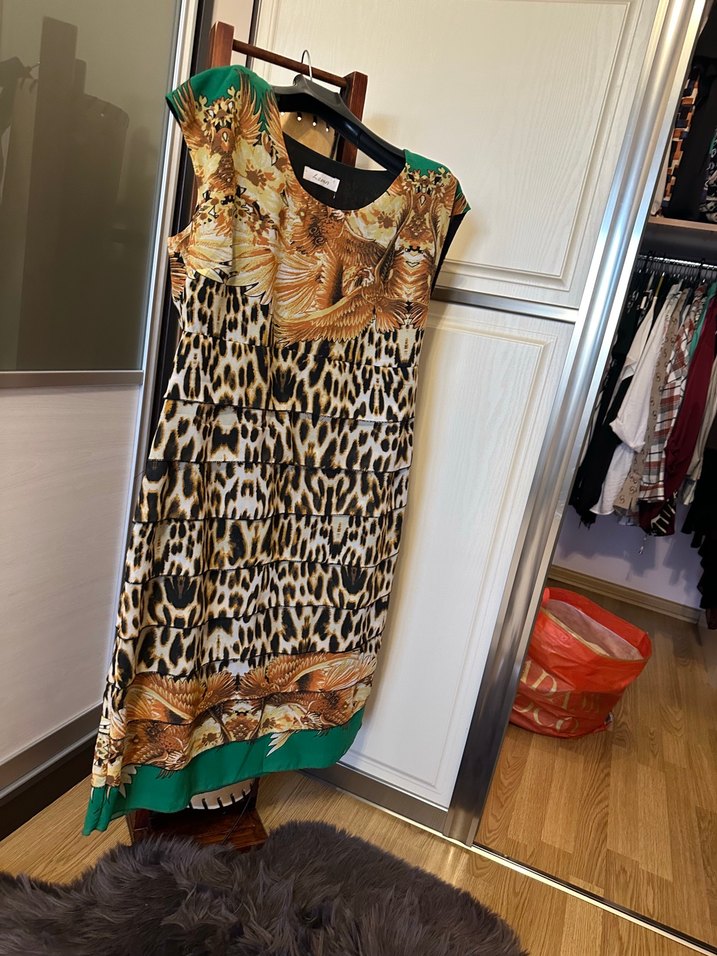 Bohem Yılan Desenli dizde elbise - Görsel 2