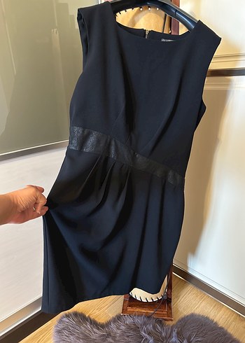 Siyah Kemerli midi Abiye Elbise kalıbı dar 40 beden için uygun - Görsel 5