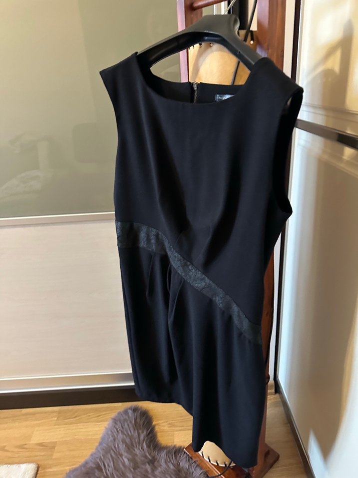 Siyah Kemerli midi Abiye Elbise kalıbı dar 40 beden için uygun - Görsel 3