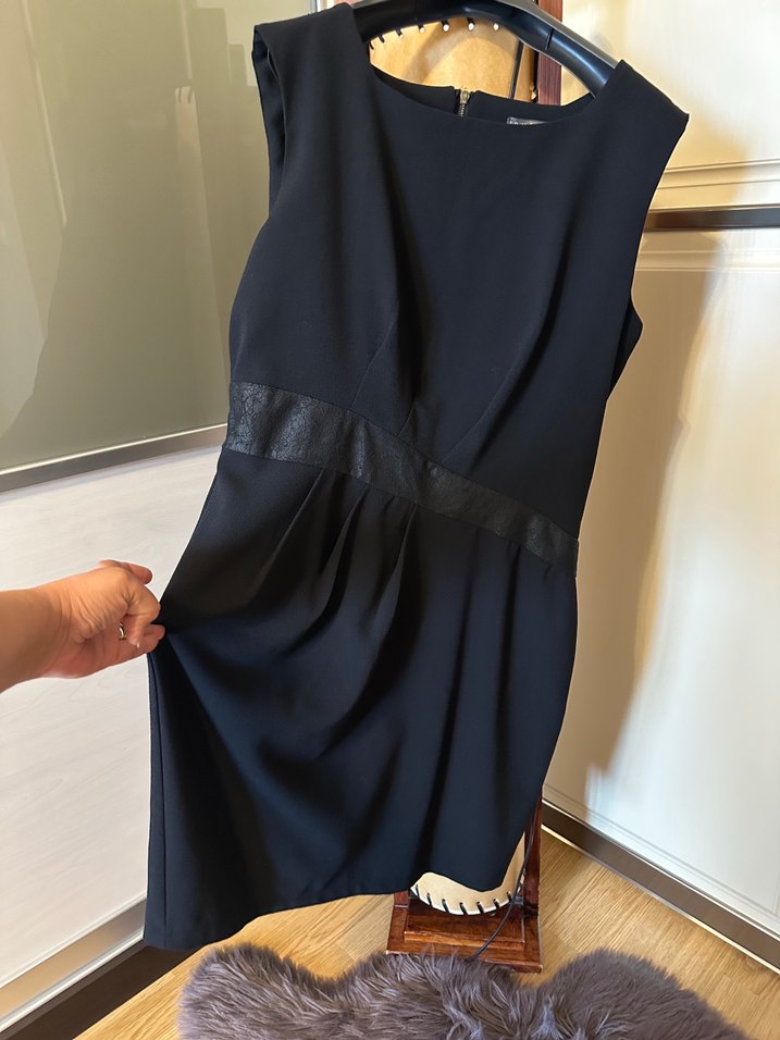 Siyah Kemerli midi Abiye Elbise kalıbı dar 40 beden için uygun - Görsel 5