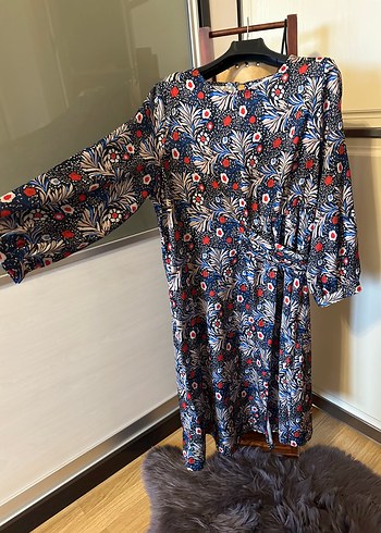 Renkli Uzun Bohem Elbise - Görsel 3