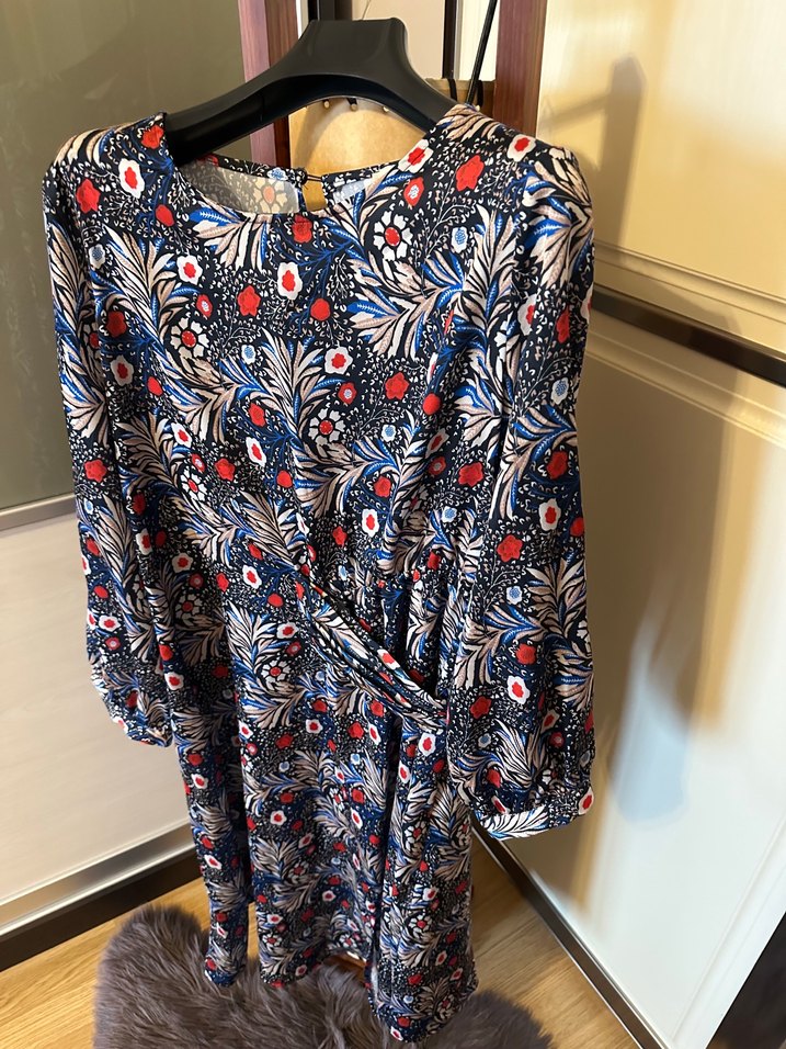 Renkli Uzun Bohem Elbise - Görsel 2