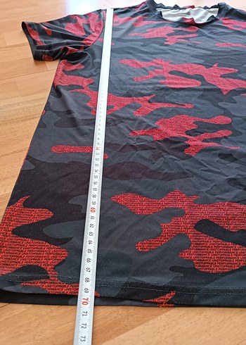 2xl Beden kırmızı Renk Kırmızı Kamuflaj Baskılı Erkek Tişört
