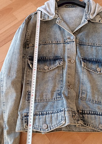 s Beden Düğmeli Kadın Denim Ceket