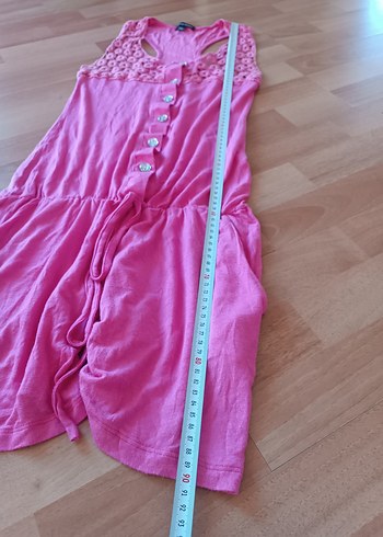 Düğmeli Pembe Bohem Kolsuz Tulum - Görsel 5