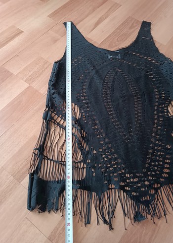 Dantel Detaylı Siyah plaj giyim - Görsel 2