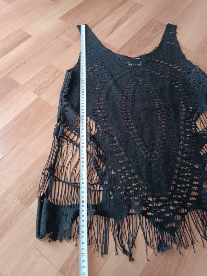 Dantel Detaylı Siyah plaj giyim - Görsel 2