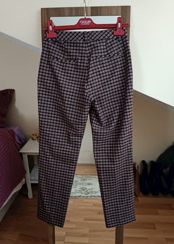 adl bordo Kadın Kumaş Pantolon - Görsel 4