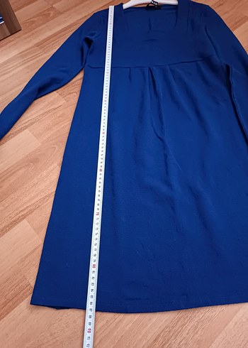 Lacivert Midi Uzun Kollu Rahat Elbise - Görsel 5