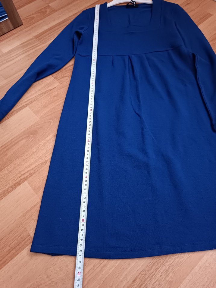 Lacivert Midi Uzun Kollu Rahat Elbise - Görsel 5