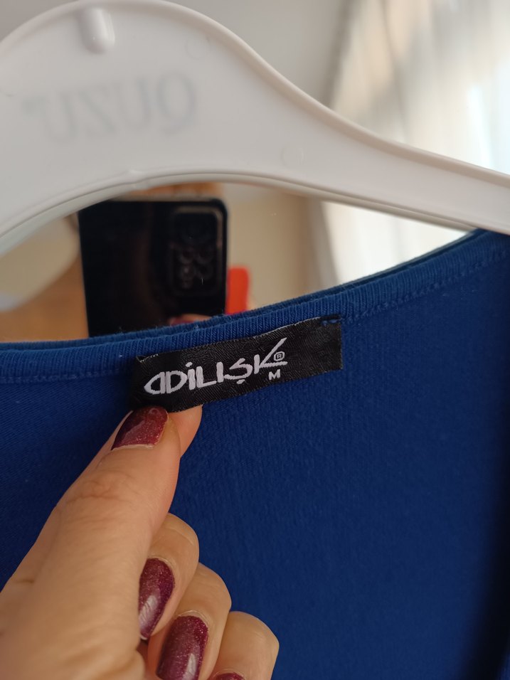 Lacivert Midi Uzun Kollu Rahat Elbise - Görsel 3