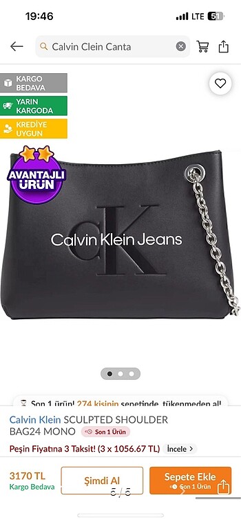 Calvin Klein Calvin clein orjinal çanta