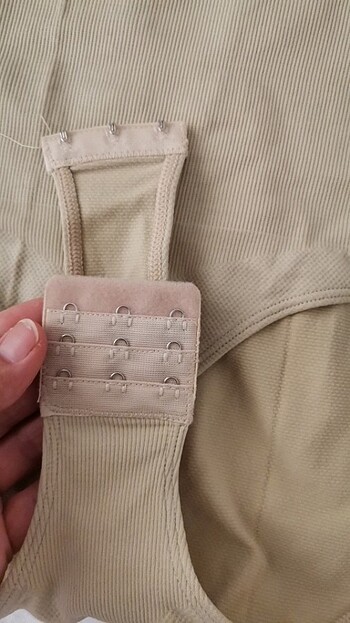 s Beden camel Renk Korse alttan çıt çıtlı atlet 