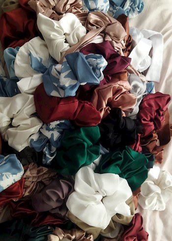 DVF Kadın Saten Lastikli Beyaz Saç Tokası