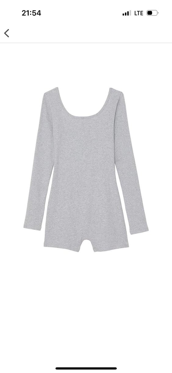 Victoria Secret Gri Kadın Kısa Tulum, Uzun Kollu, Günlük - Görsel 3