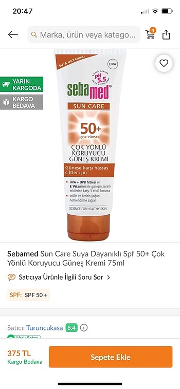 Sebamed güneş kremi