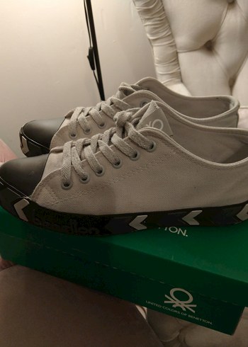 43 Beden Benetton Gri Bağcıklı Erkek Spor Ayakkabı