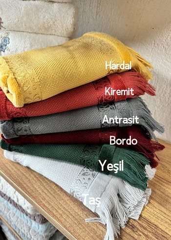 Beden çeşitli Renk sarra 50x90 işlemelik havlu