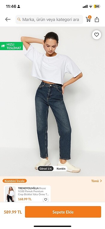 Trendyolmilla mom jeans pantolon