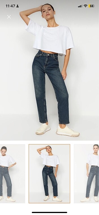 36 Beden Trendyolmilla mom jeans pantolon