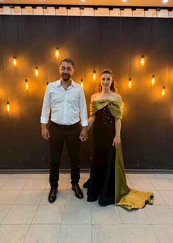 38 Beden Uzun Siyah Straplez Drape Detaylı Gotik Elbise