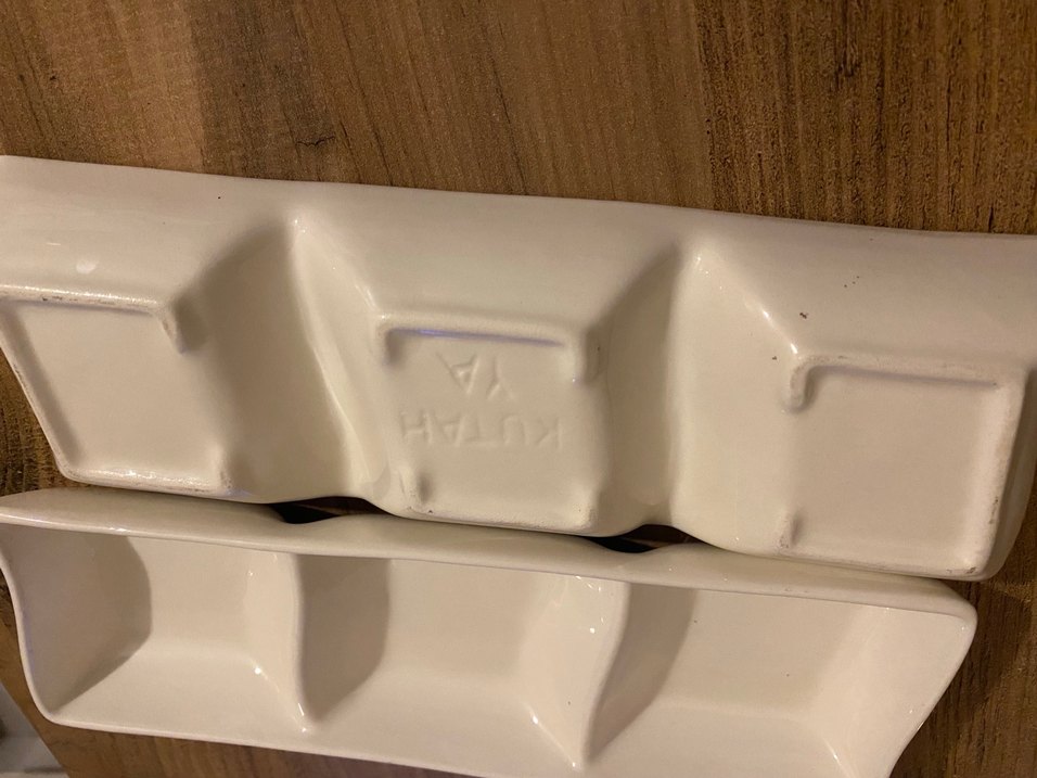 Beyaz Bölmeli Seramik Servis Tabağı - Görsel 2