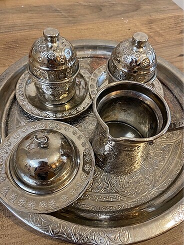 Bakır fincan takımı cezve fincanlar güral porselen
