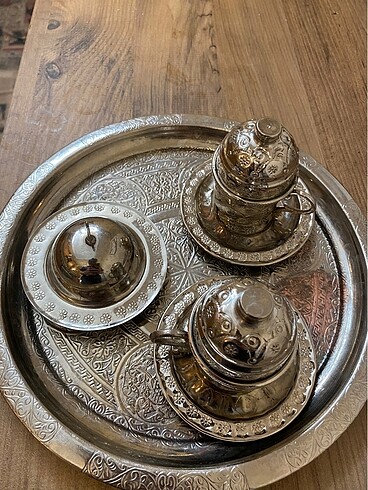 Beden gri Renk Bakır fincan takımı cezve fincanlar güral porselen