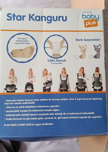 Star Kanguru Bebek Taşıyıcı Gri (egg baby sling hediye) - Görsel 8