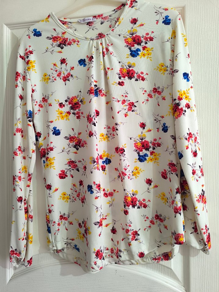Çiçek Desenli Bohem kadın Bluzu - Görsel 3