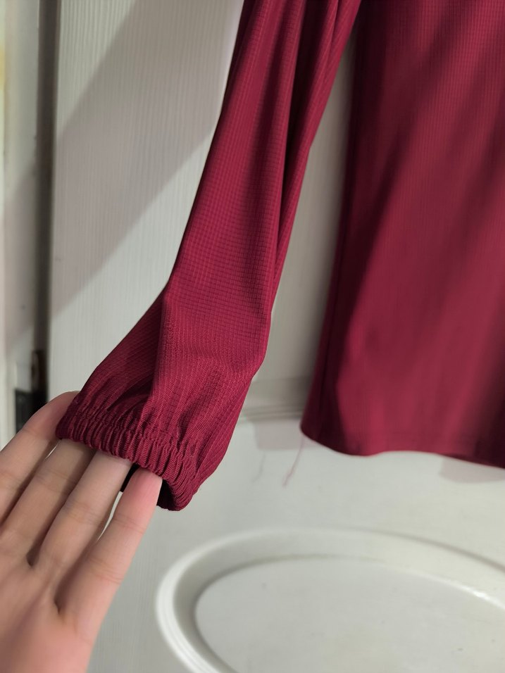 Bordo Nakışlı Uzun Kollu Bohem Bluz - Görsel 2