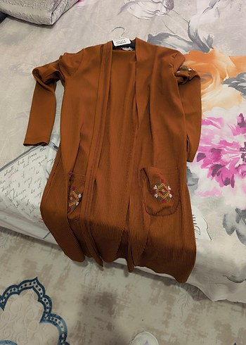 Uzun Kollu Nakışlı Bohem Kadın Kimono - Görsel 3