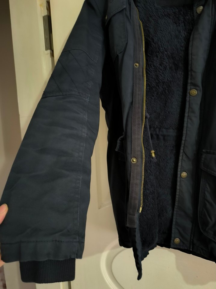 Düğmeli Lacivert içi kürklü erkek kaban mont - Görsel 2