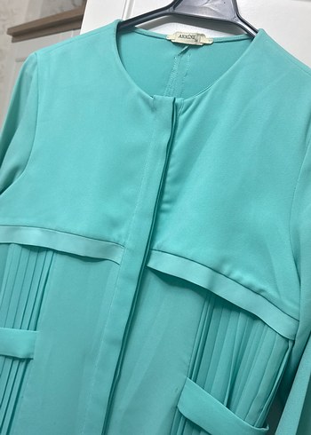 Uzun Kollu Turkuaz Kadın Tunik - Görsel 2