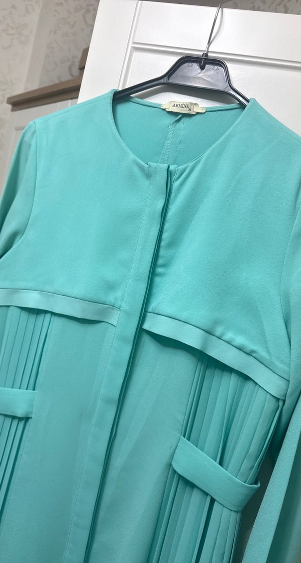 Uzun Kollu Turkuaz Kadın Tunik - Görsel 2