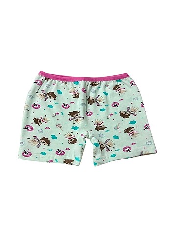 Kız çocuk pamuklu su yeşili at desen atlet boxer takım - Görsel 4