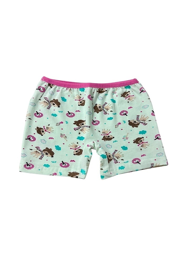 Kız çocuk pamuklu su yeşili at desen atlet boxer takım - Görsel 4
