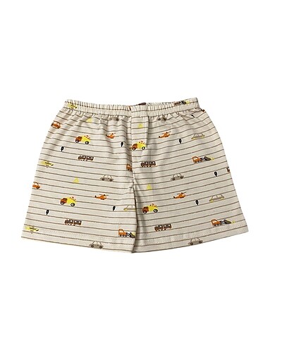 Erkek çocuk bej araba desen atlet boxer takım - Görsel 4