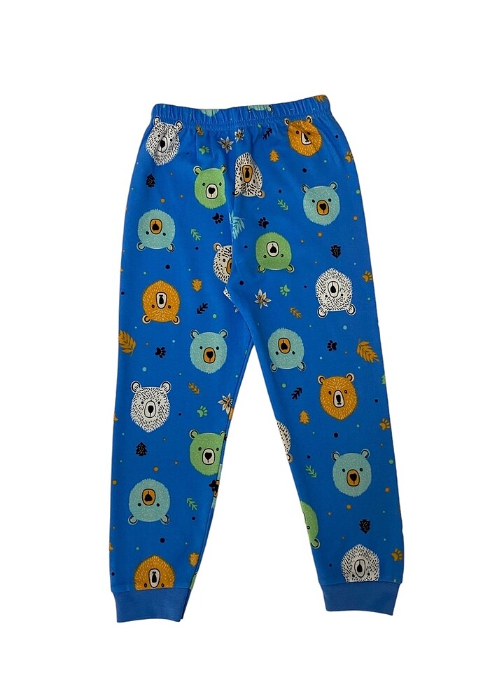 Erkek çocuk 0 pamuklu mavi pijama takımı - Görsel 3