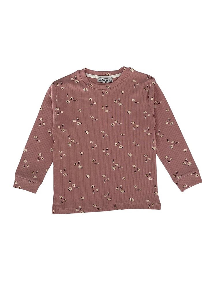 Kız çocuk pamuklu fitilli kumaş pijama takımı - Görsel 2