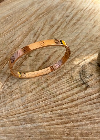 Cartier Bronz Renk Celik İci Damgali Bileklik