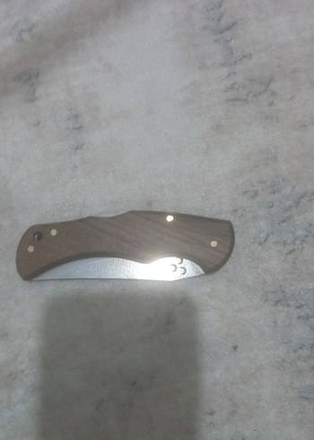 Bej ve Gri Katlanabilir Bıçak kurt desenli üç hilalli - Görsel 2