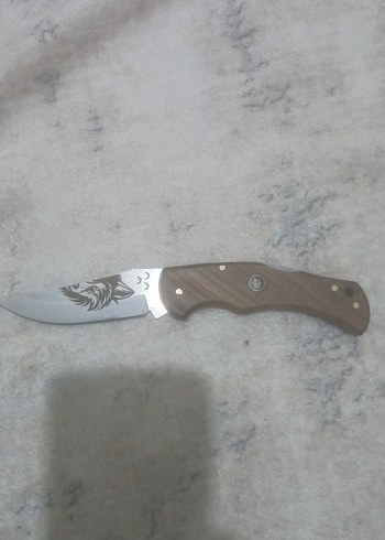 Bej ve Gri Katlanabilir Bıçak kurt desenli üç hilalli - Görsel 3