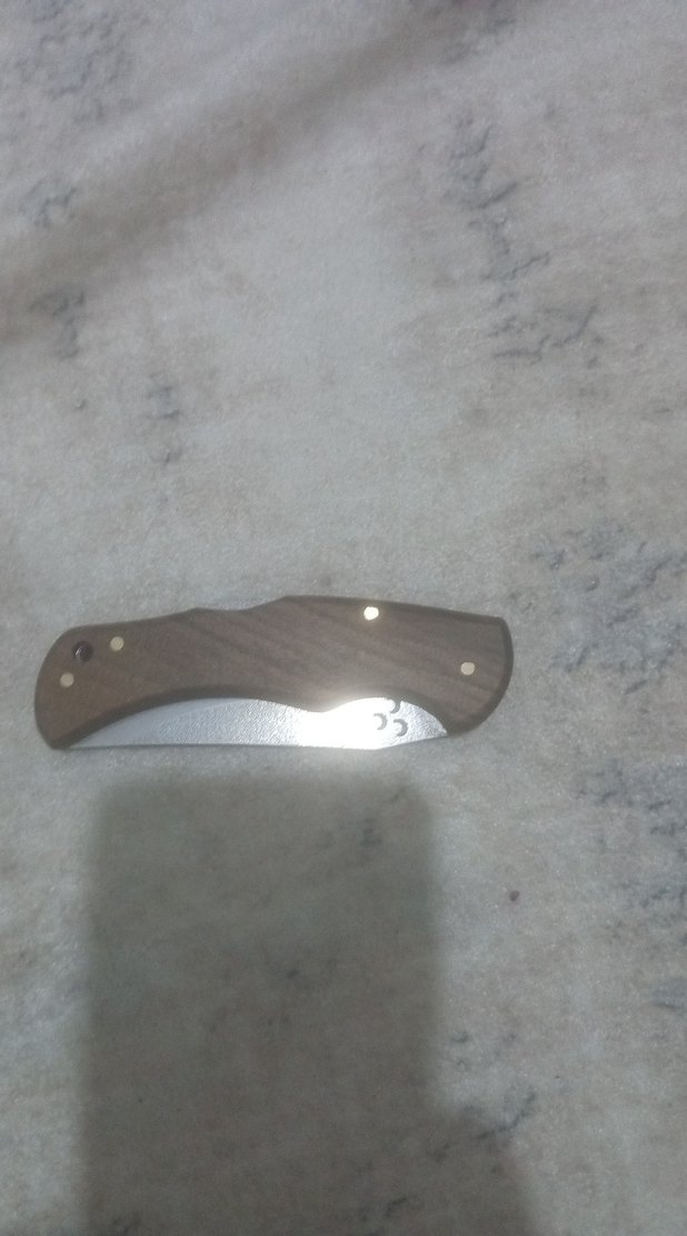 Bej ve Gri Katlanabilir Bıçak kurt desenli üç hilalli - Görsel 2