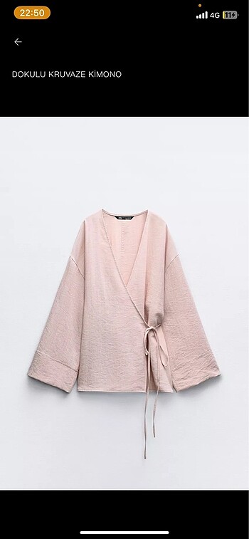 Zara toz pembe kimono takım